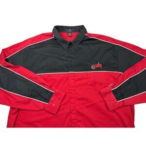 Ash City Vintage Button Down Shirt Mens 4XL Red Black Farming Tractor